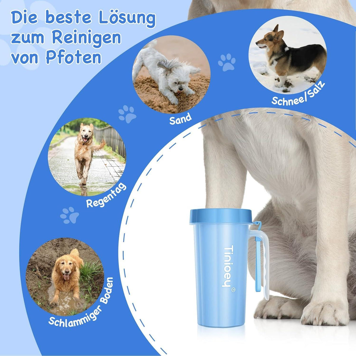 Tinioey Pfotenreiniger für Große Hunde mit Griff und 4