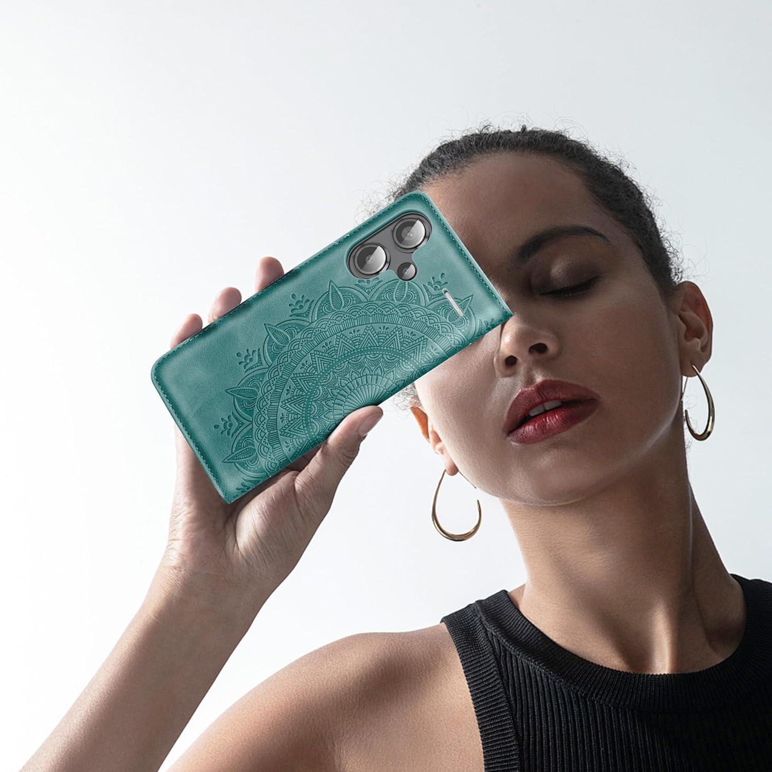 Handyhülle für Xiaomi Redmi Note 13 Pro Plus 5G Wallet Case PU Leder Grün