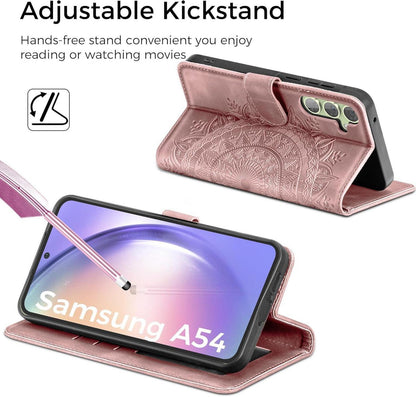 EASDNB Samsung Galaxy A54 5G Leder Flip Wallet Case Rosa