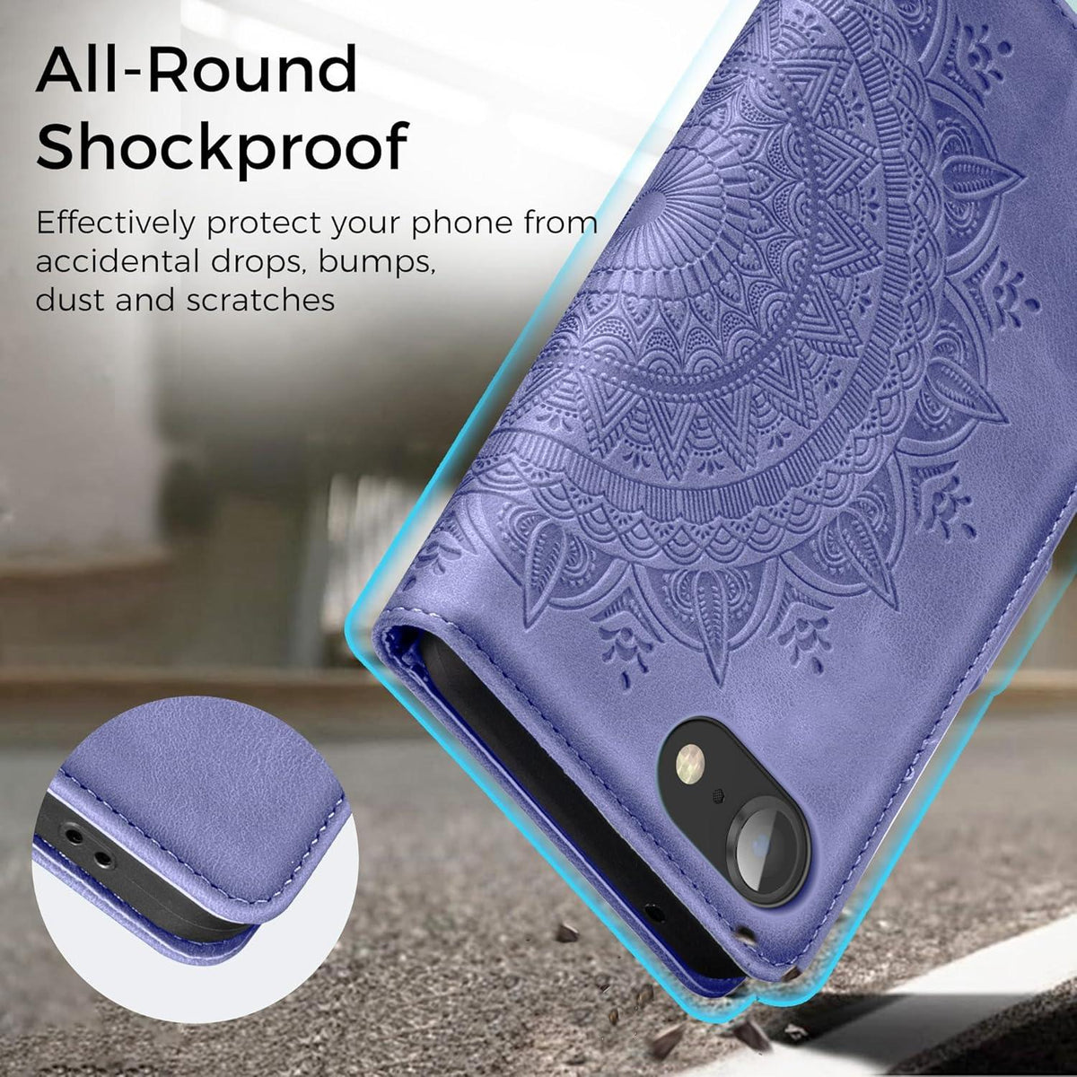 Handyhülle iPhone SE 2022/2020 7 8 Leder Flip Magnet Ständer