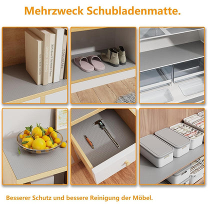 Schubladenmatte Grau – Antirutsch, 30 x 150 cm (2 Rollen)