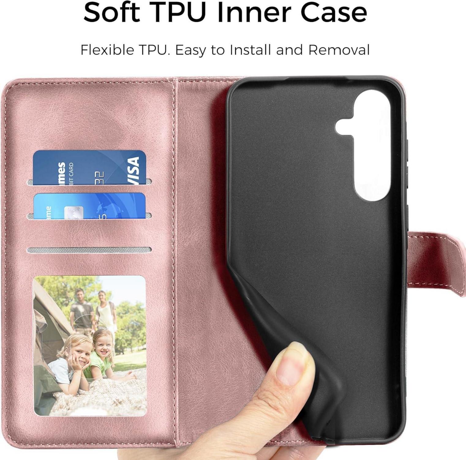 EASDNB Samsung Galaxy S24 5G Lederhülle Flip Wallet Case