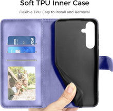 Samsung Galaxy A25 Lederhülle Wallet Flip Case Lila