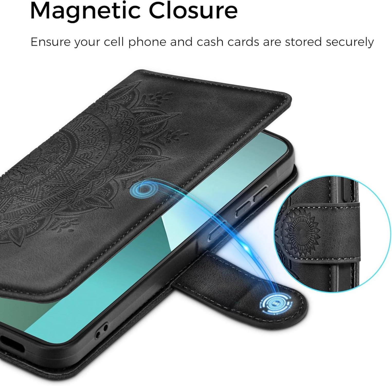 Flip Wallet Handyhülle Xiaomi Redmi Note 13 Pro 5G Schwarz