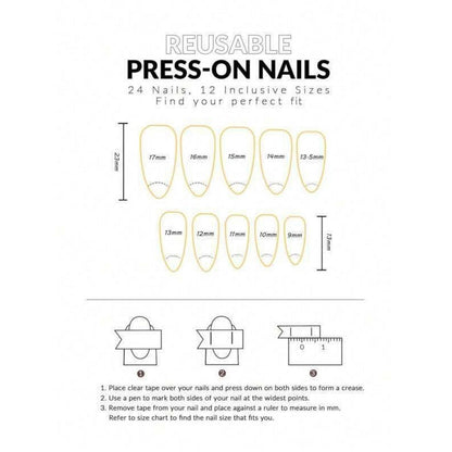 Press on Nails Almond Nude Weiß French Schleife Blumen Pearl