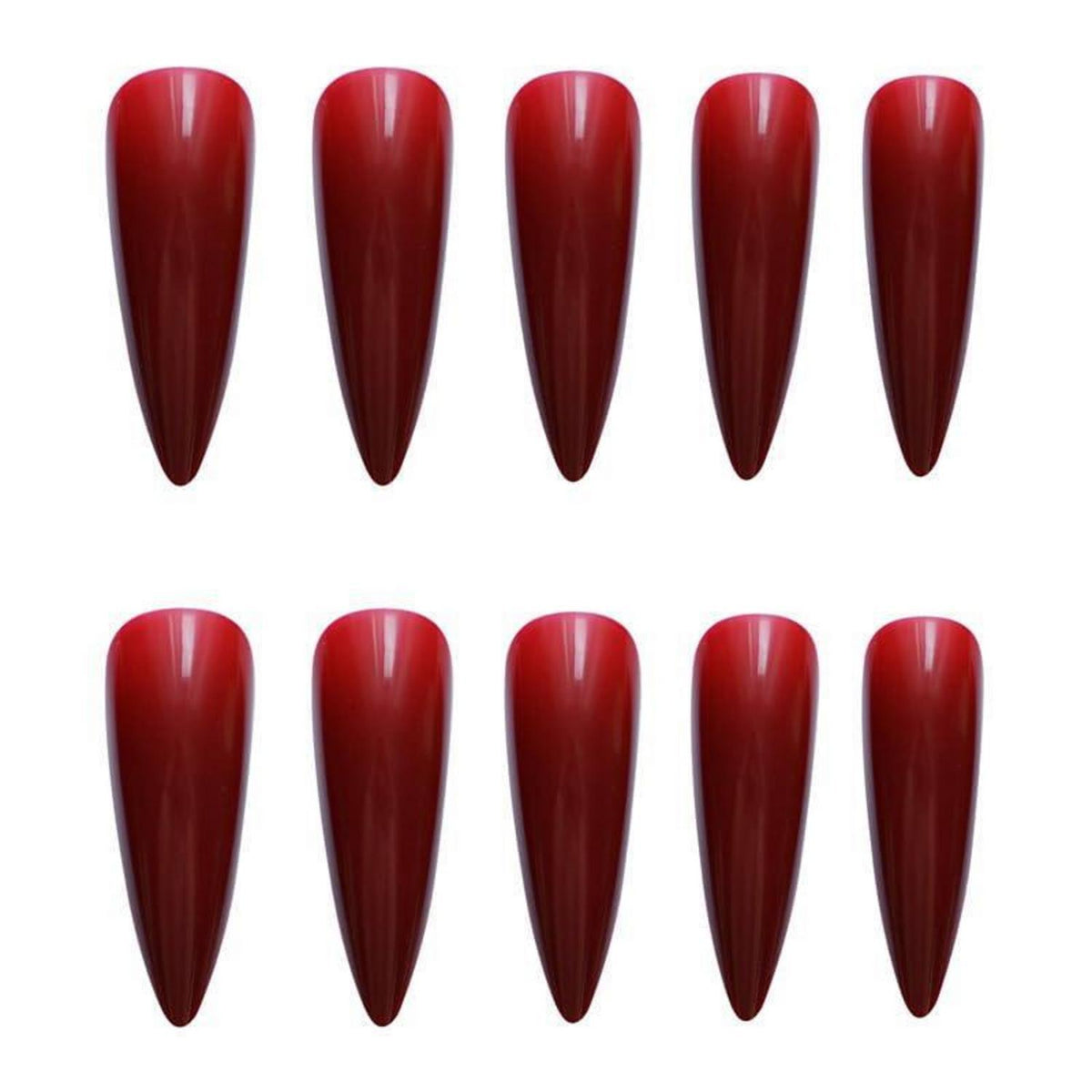 Lange Stiletto Halloween Nägel Burgunderrot - Press On Nails