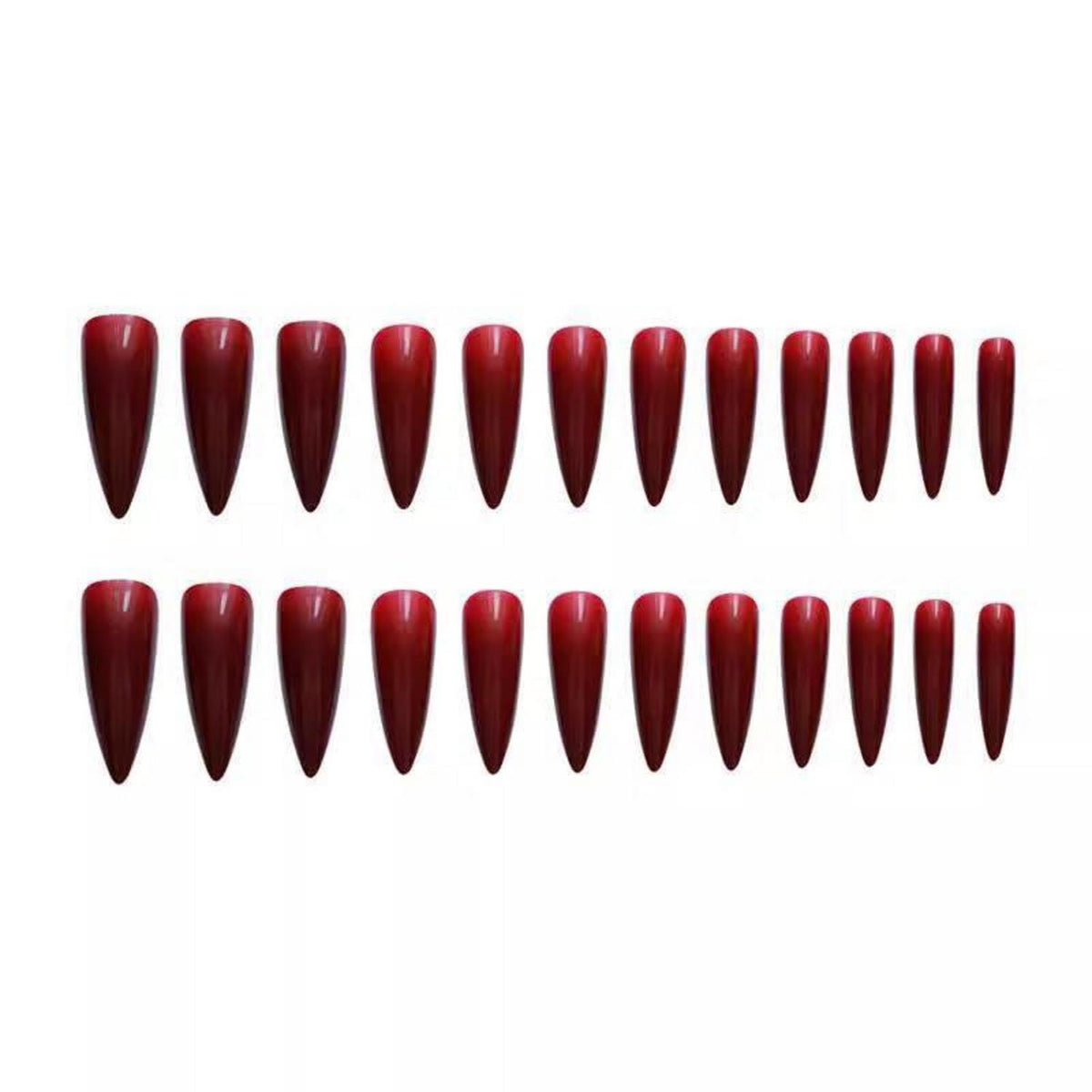 Lange Stiletto Halloween Nägel Burgunderrot - Press On Nails