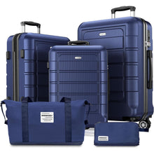 SHOWKOO Kofferset 5tlg Hartschale TSA-Schloss Schwarz