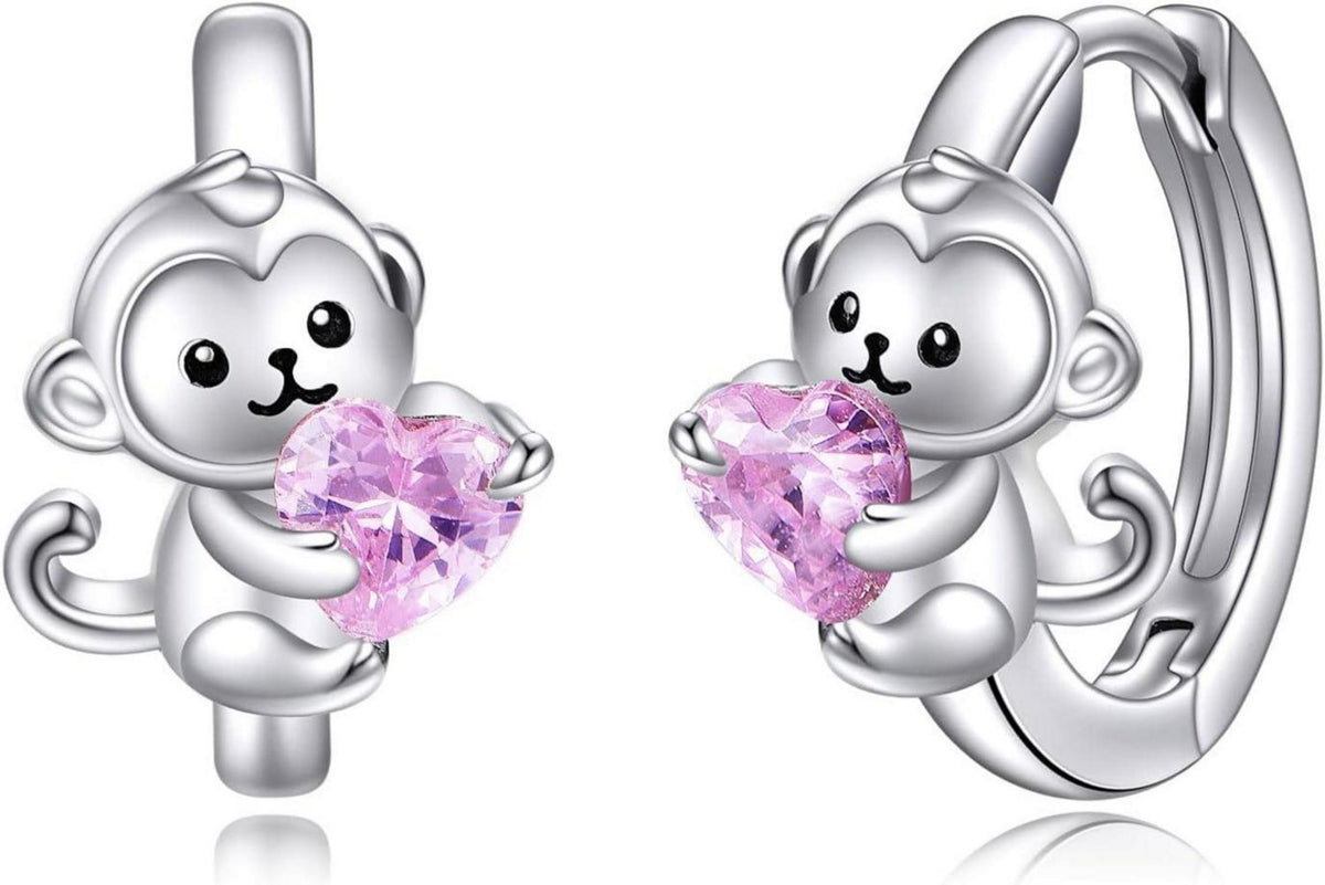 VONALA Creolen Ohrringe 925 Sterling Silber Rosa Zirkonia Damen Kinder