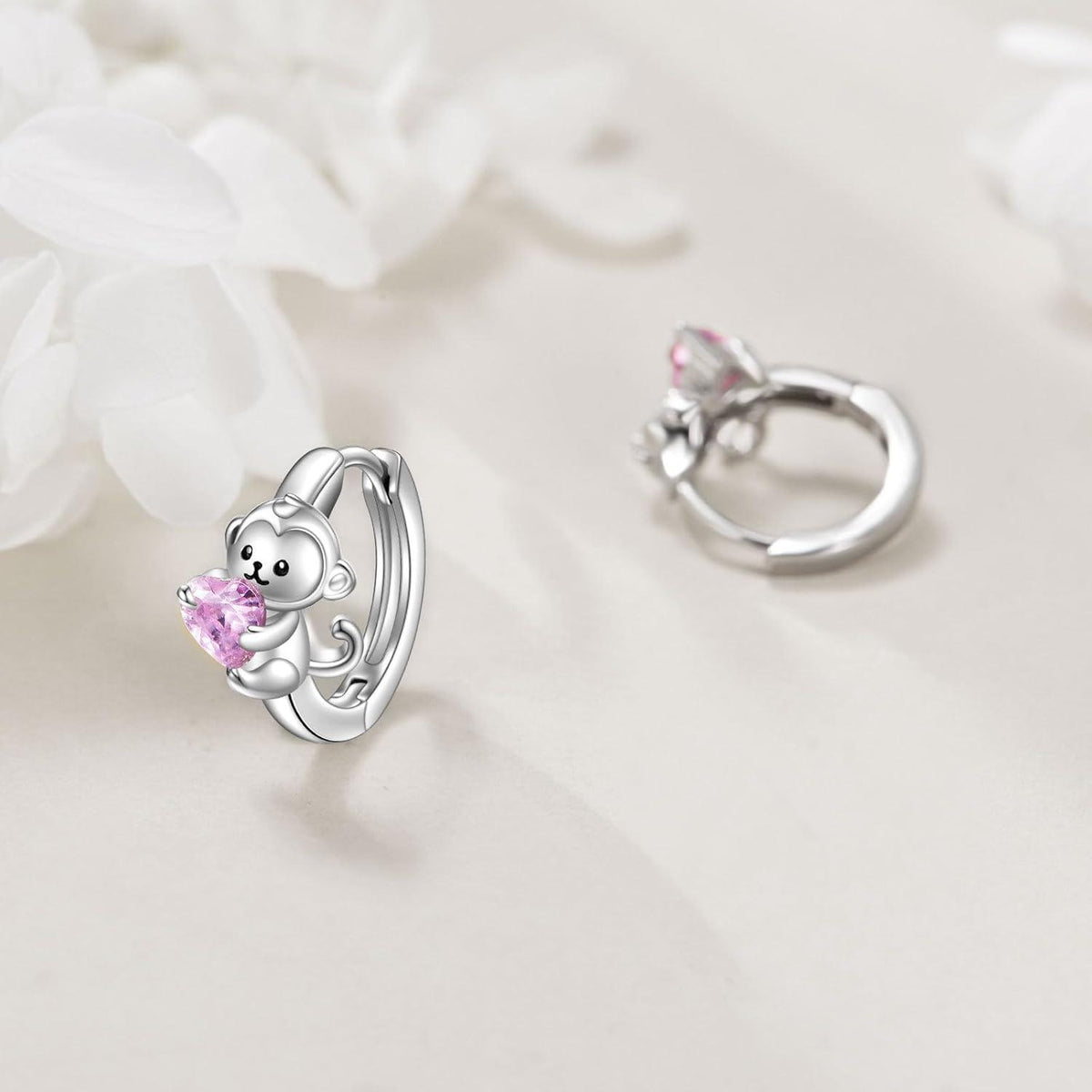 VONALA Creolen Ohrringe 925 Sterling Silber Rosa Zirkonia Damen Kinder