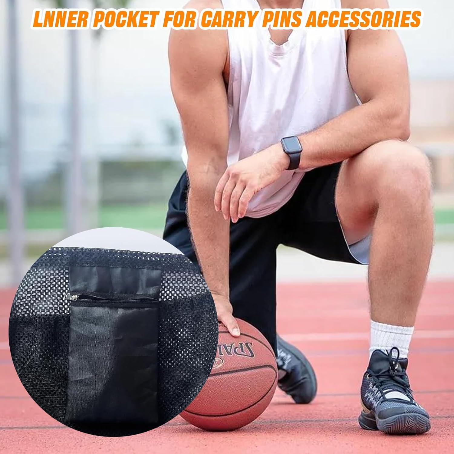 Sports Ball Net Bag Basketball Volleyball Soccer Mesh Backpack with