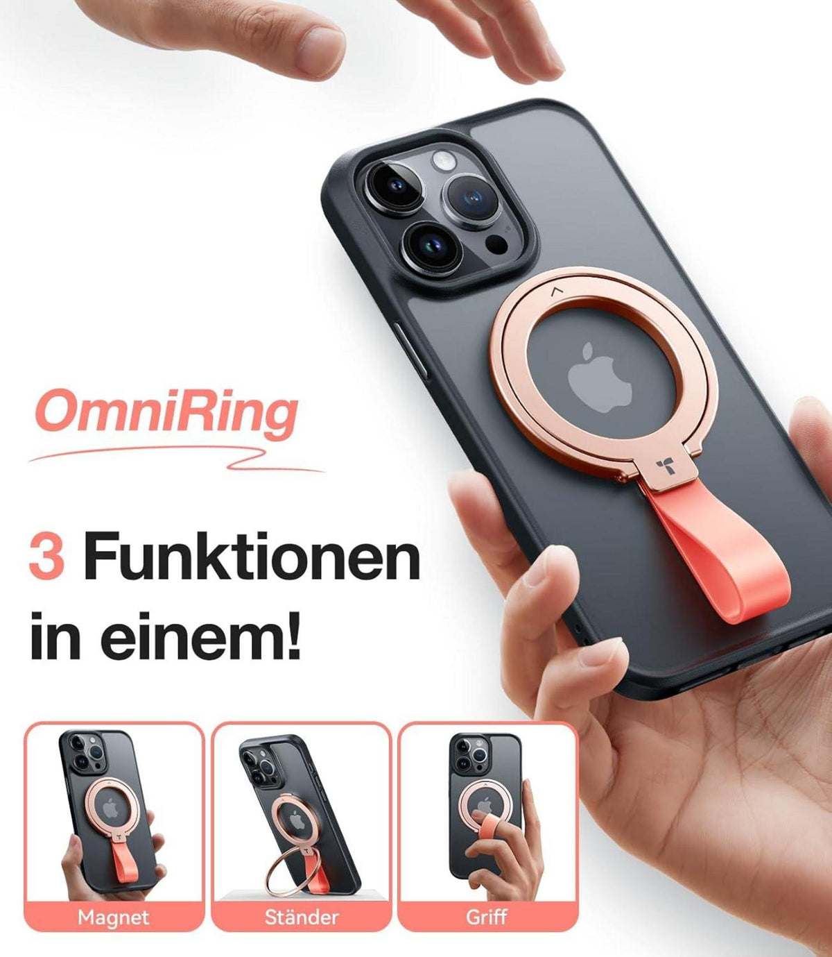 TORRAS Handy Ring für MagSafe 12N magnetisch 360° drehbar