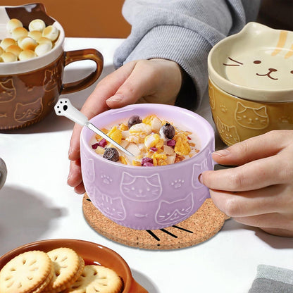 Kawaii Katzen Kaffeetasse mit Deckel – Süßes Geschenk für Frauen