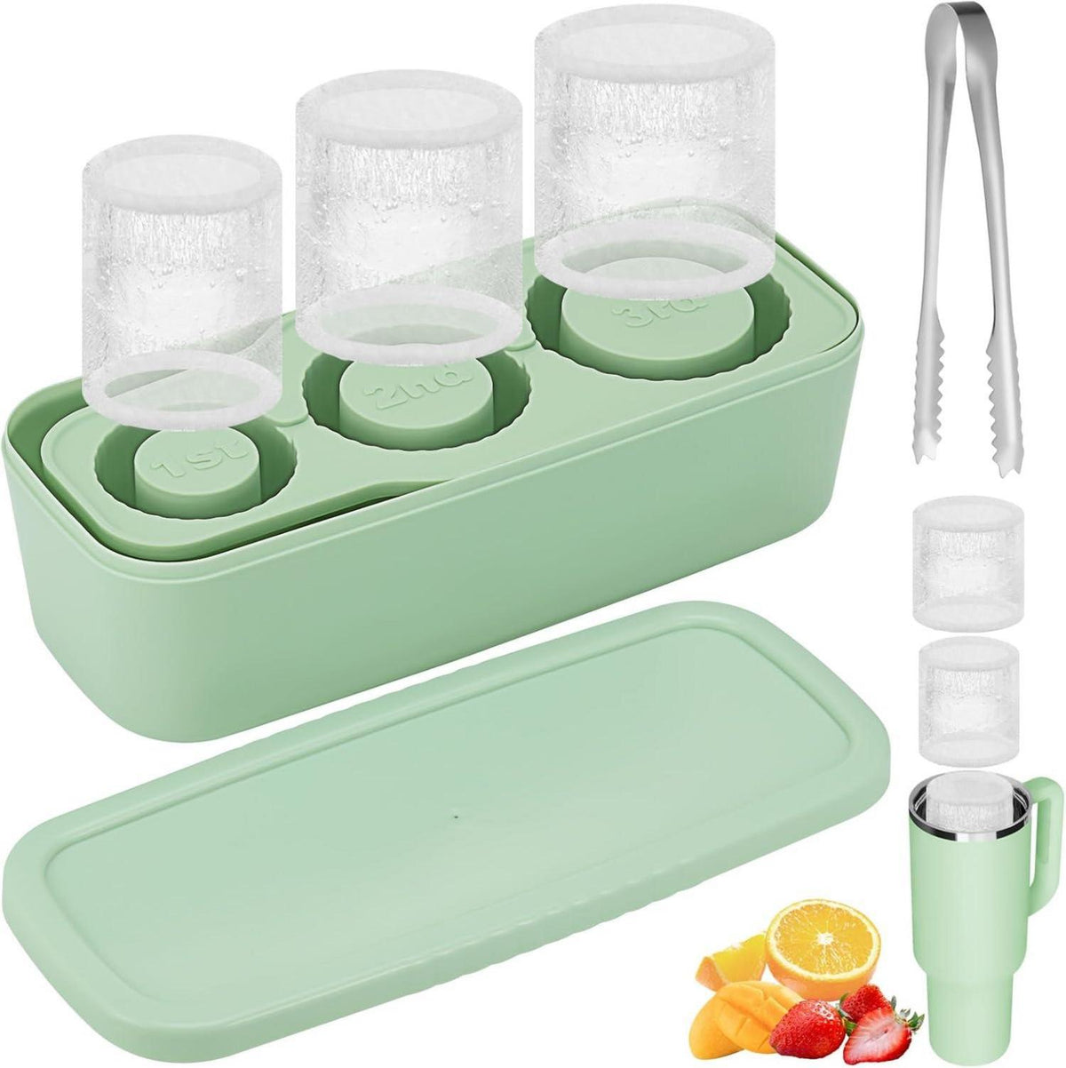 Eiswürfelform Silikon 3-Fach Eiswürfelbehälter Lebensmittelqualität