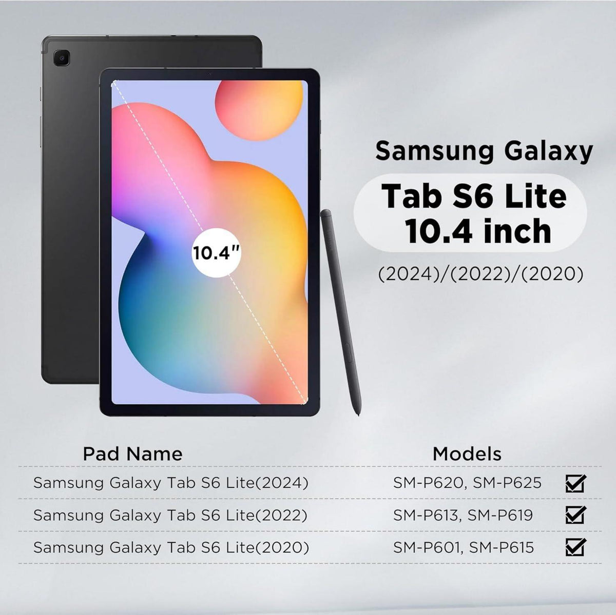 EasyAcc Samsung Galaxy Tab S6 Lite 10,4 Zoll Hülle mit S Pen