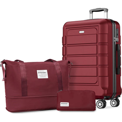 SHOWKOO Mittelgroßer Hartschalenkoffer ABS+PC 4 Rollen