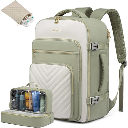 Handgepäck Rucksack 40L Damen Wasserdicht Olivgrün 17 Zoll