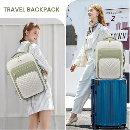 Handgepäck Rucksack 40L Damen Wasserdicht Olivgrün 17 Zoll