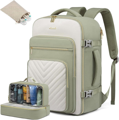 Rucksack Handgepäck 40L Damen Wasserdicht Laptop 17 Zoll Olivgrün