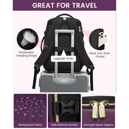 40L Reiserucksack Damen Handgepäck mit 3 Packing Cubes