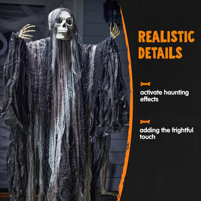 Halloween Sensenmann Dekoration Set 134 cm 80 cm - Hängende Geister