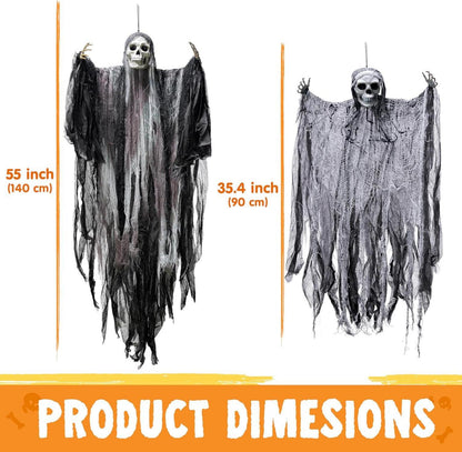 Halloween Sensenmann Dekoration zum Aufhängen, 134 cm und 80 cm