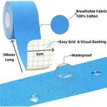 Kinesiologie Tape 5cm x 5m – 3 Rollen Schwarz, wasserfest