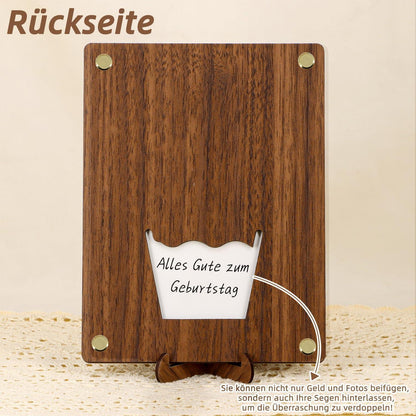 Geldgeschenk 60. Geburtstag Holz mit Karte | Humorvoll & Dekorativ