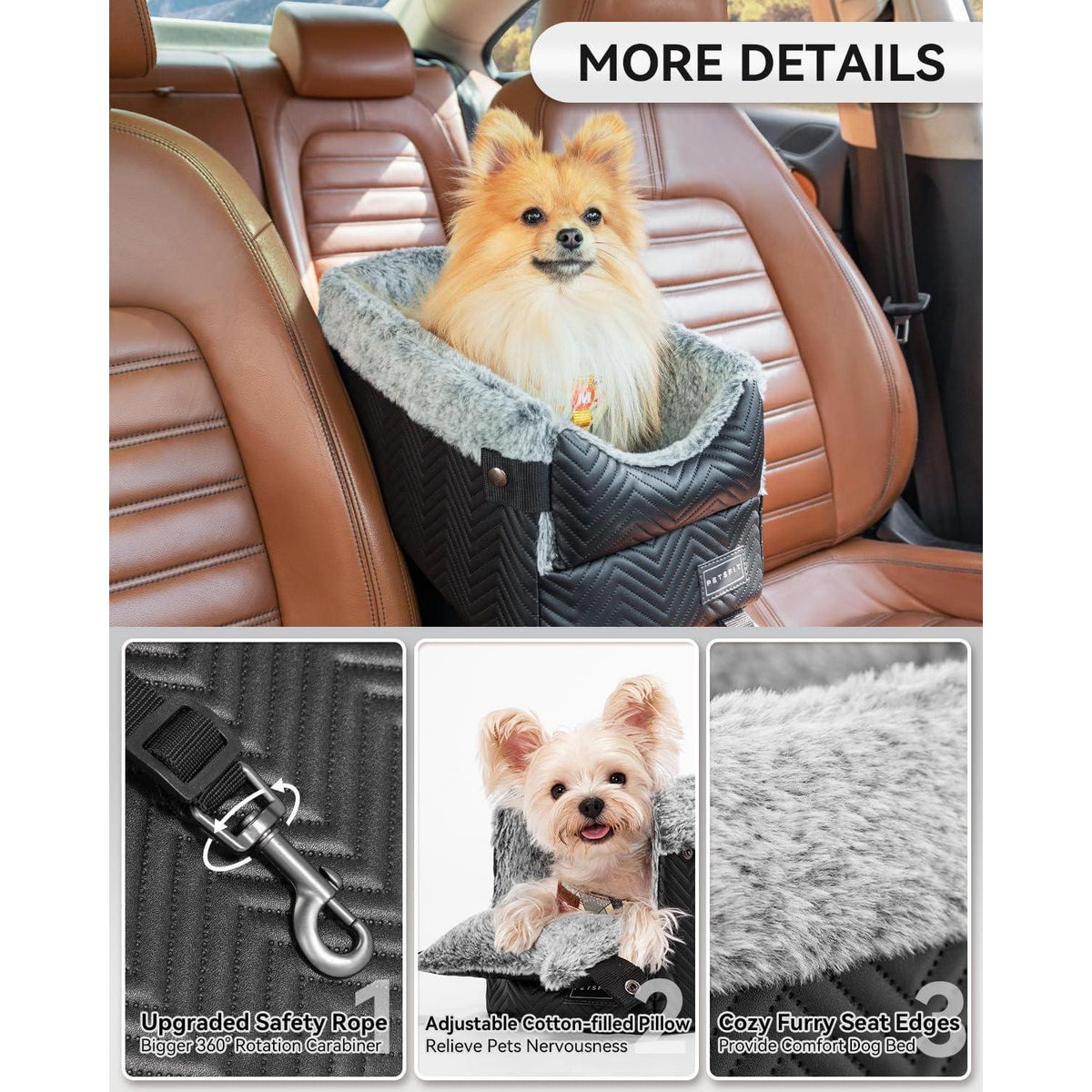 Hundesitz Mittelkonsole Auto für kleine Hunde bis 4kg