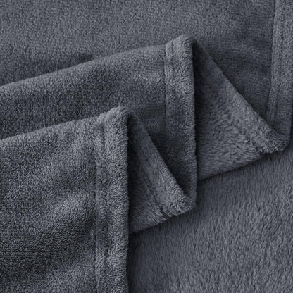 Kuscheldecke Flauschig Dunkelgrau 150x200 cm XL Warme Sofa Decke