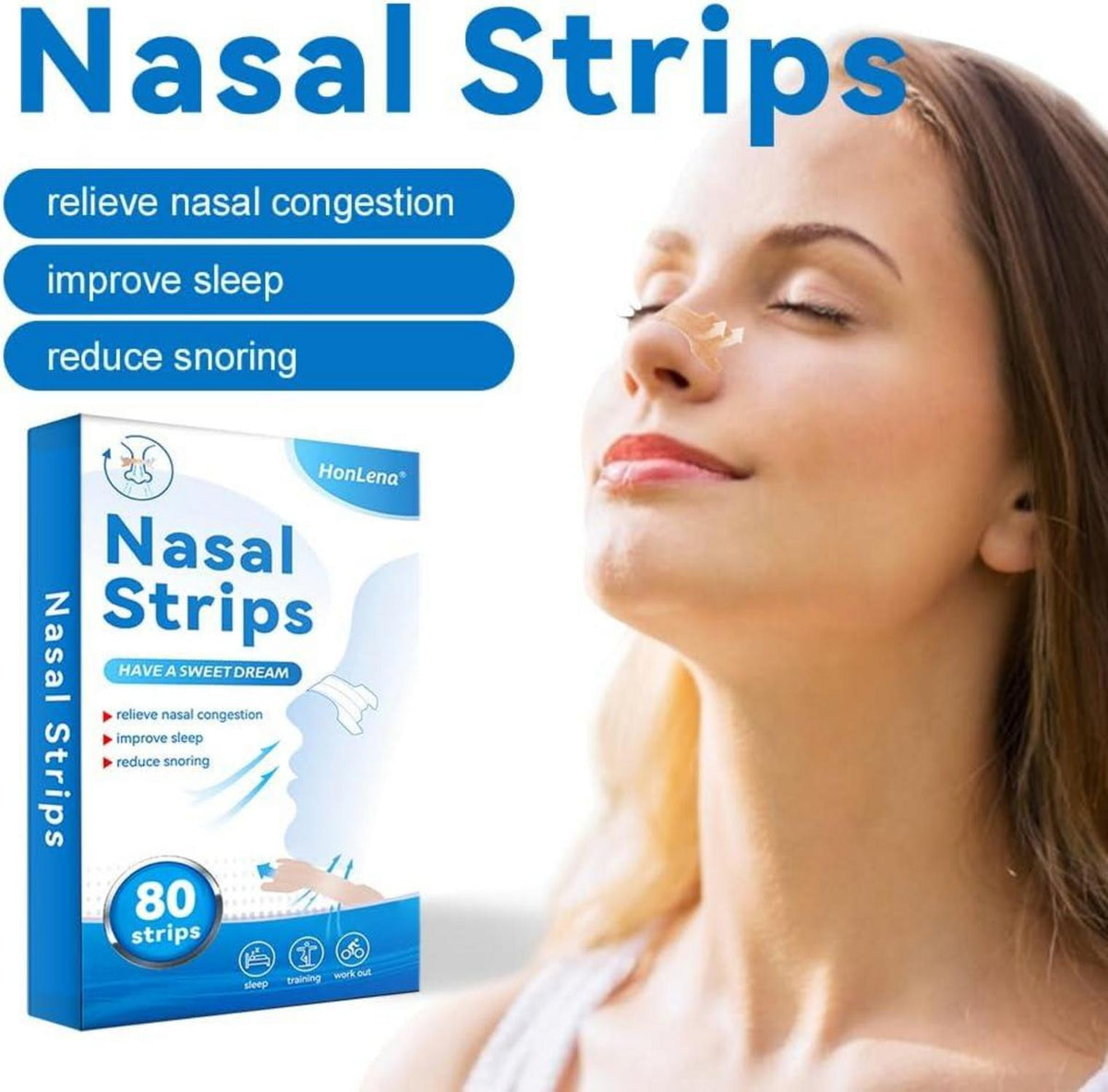 Nasenpflaster 80 Stück Schnarchen Anti Allergien Atemwege