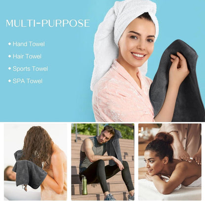 10er Pack Gästehandtücher Mikrofaser 30x50 Flauschig Saugstark Gray