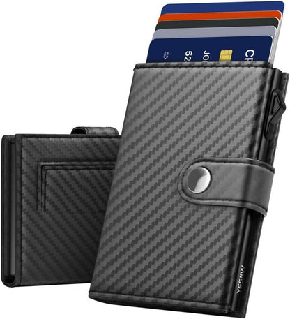 RFID Slim Wallet Herren Kartenetui Trifold Portemonnaie Magnetisch