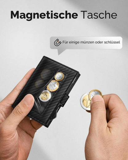YESIIW Geldbörse Herren RFID Kartenetui Slim Wallet Carbon Fiber