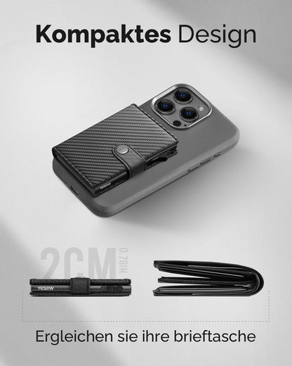 YESIIW Geldbörse Herren RFID Kartenetui Slim Wallet Carbon Fiber