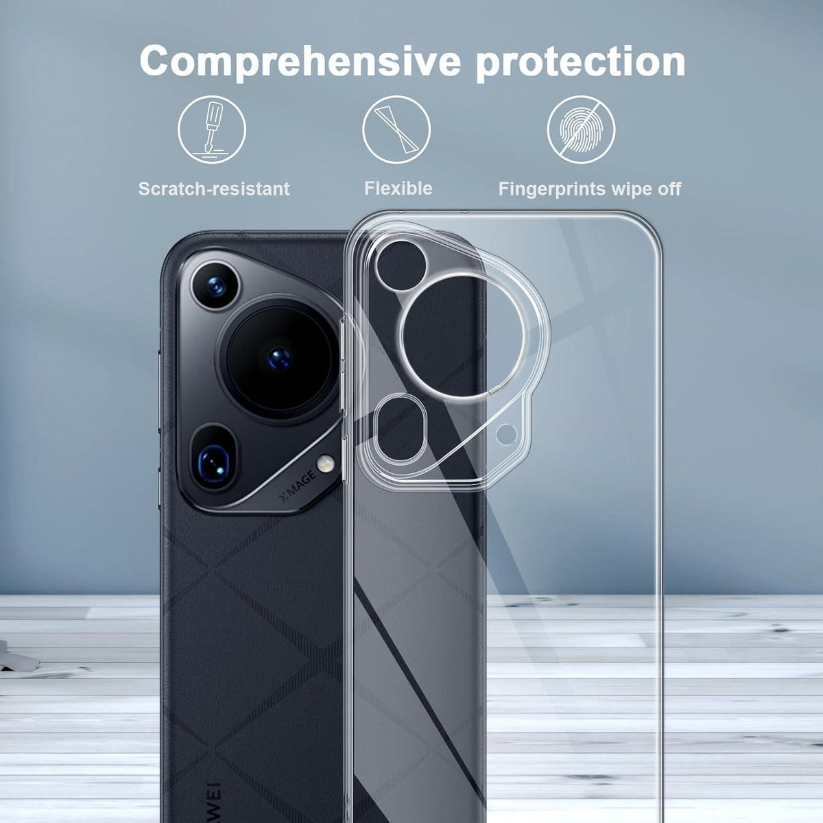 Huawei Pura 70 Ultra Hülle Transparent Silikon Stoßdämpfung