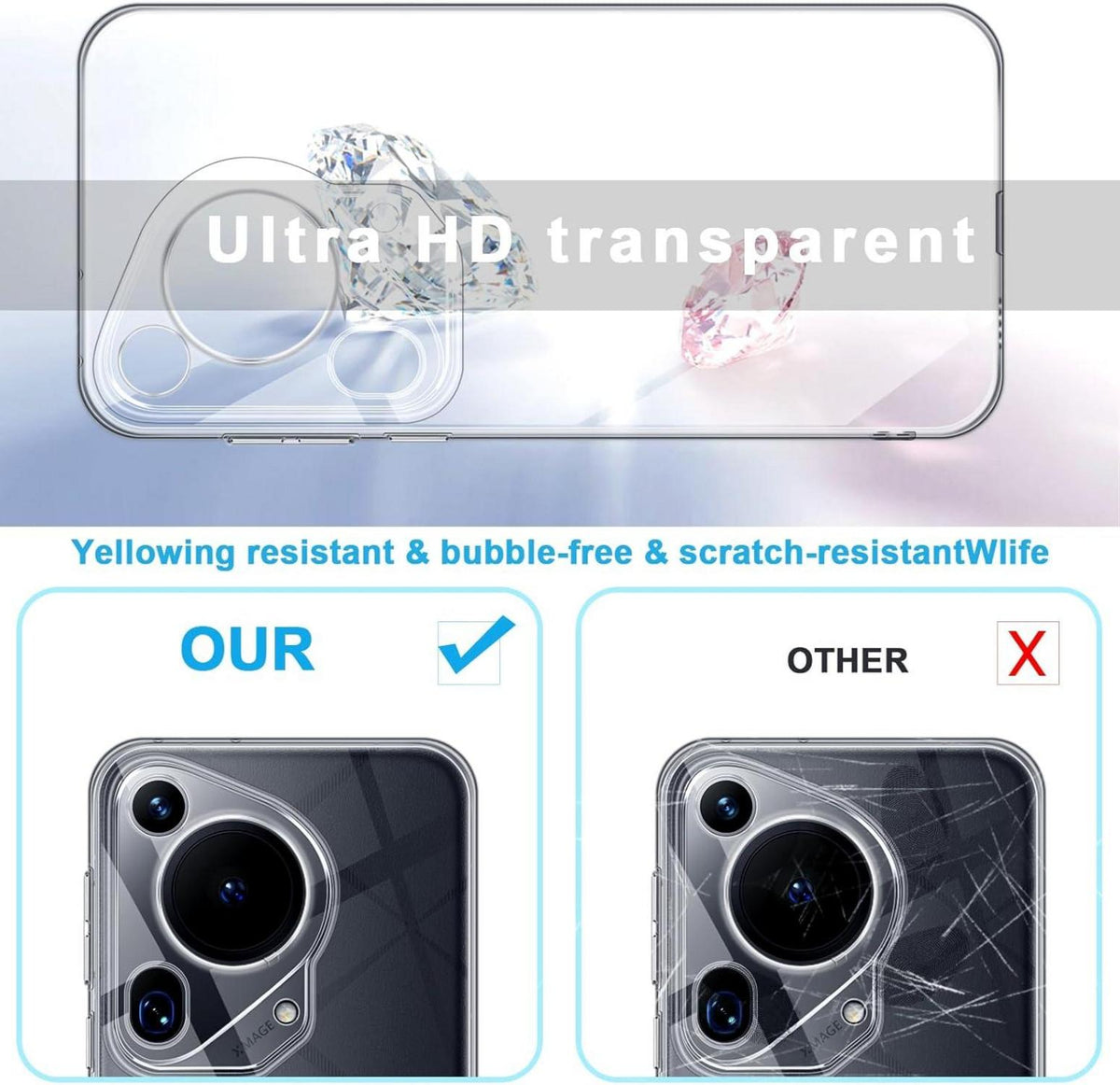 Huawei Pura 70 Ultra Hülle Transparent Silikon TPU Case Schutzhülle