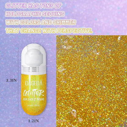 Glitzer Gel Body Make-up - Mermaid Hair Shimmer für Party