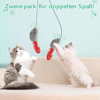 Interaktives Katzenspielzeug 2 Stück mit Quietschgeräusch