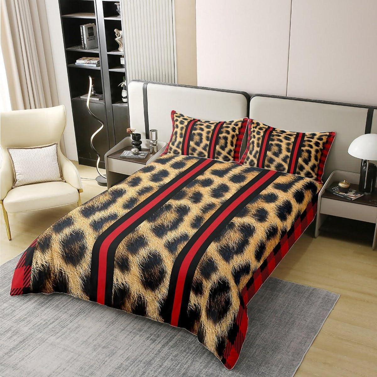 Leopard Bettwäsche Set 220x240cm – Safari Kinderzimmer Dekor