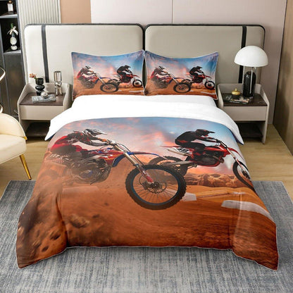 Dirt Bike Bettwäsche Set 135x200cm – Baumwolle & Motocross Design