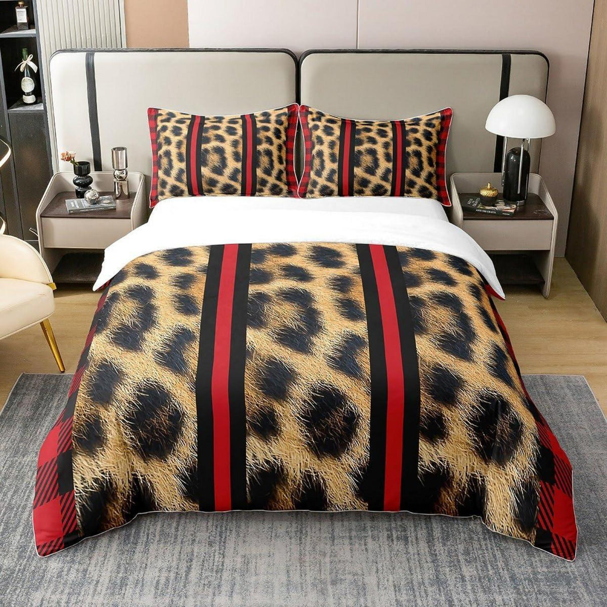 Leopard Bettwäsche Set 155x220cm – Kinderzimmer Safari Dekor