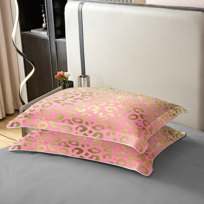 Glitzer Leopard Bettwäsche Set 135x200cm & 80x80cm