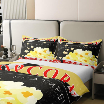 Kino Bettwäsche Set 135x200cm – Baumwolle Popcorn Design für Kinder