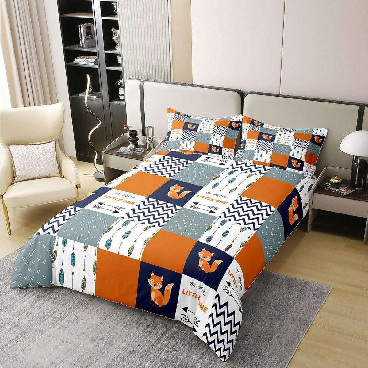 Fuchs Bettwäsche Set 135x200cm Baumwolle Kinderzimmer Boho