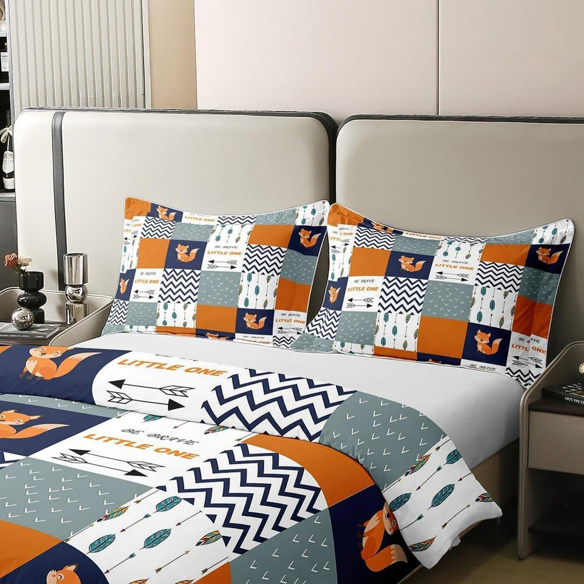 Fuchs Bettwäsche Set 135x200cm Baumwolle Kinderzimmer Boho