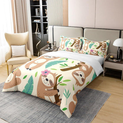 Kawaii Faultier Bettwäsche Set 220x240cm Baumwolle