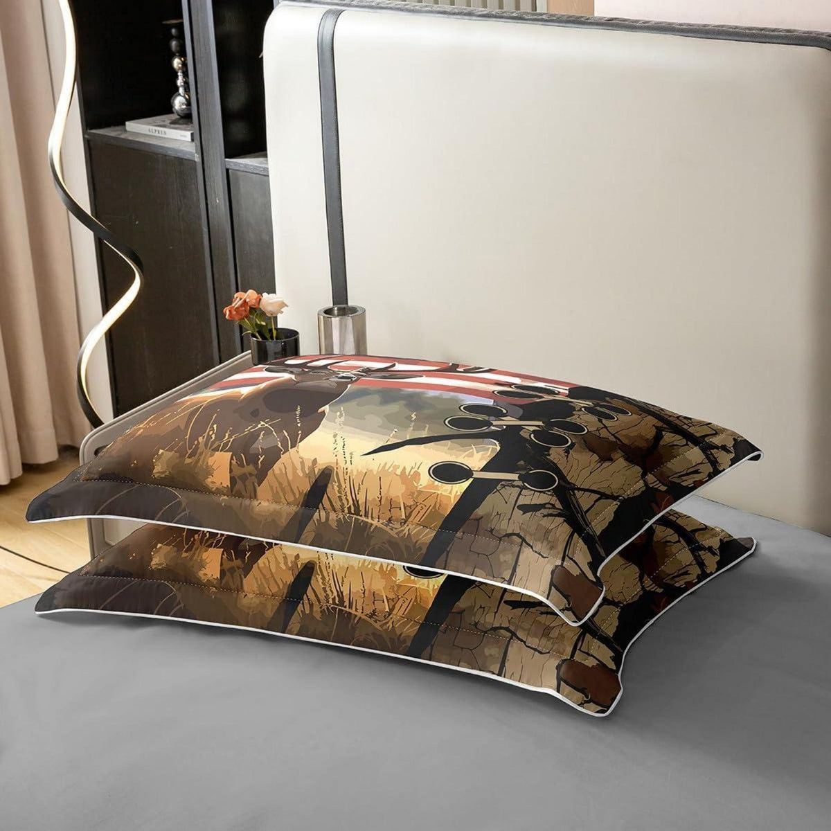 Baumwoll Bettwäsche Set Hirschmotiv 220x240cm Kinderzimmer