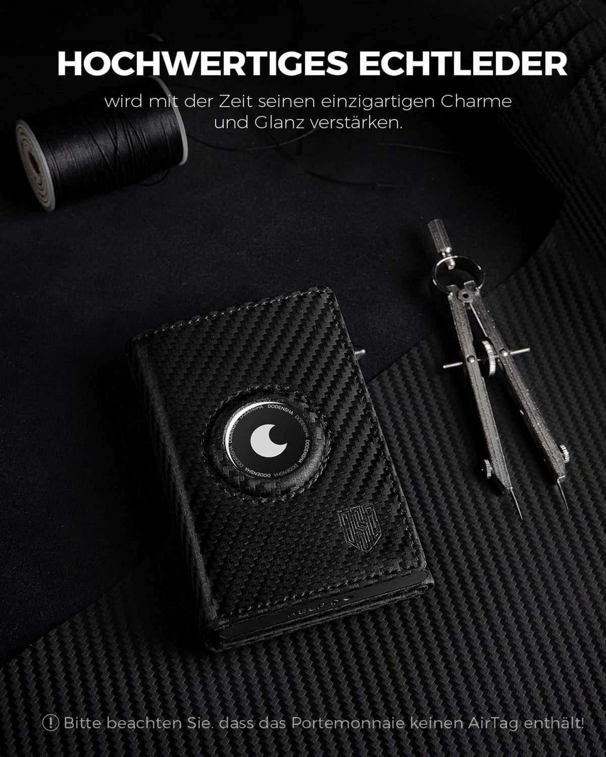 DODENSHA Airtag Wallet Herren XL Münzfach MagSnap RFID Schutz
