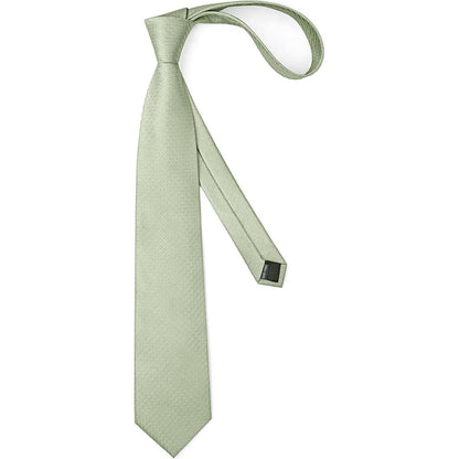 Herren Krawatten Set Seide Paisley mit Einstecktuch & Manschettenknöpfen Salbeigrün